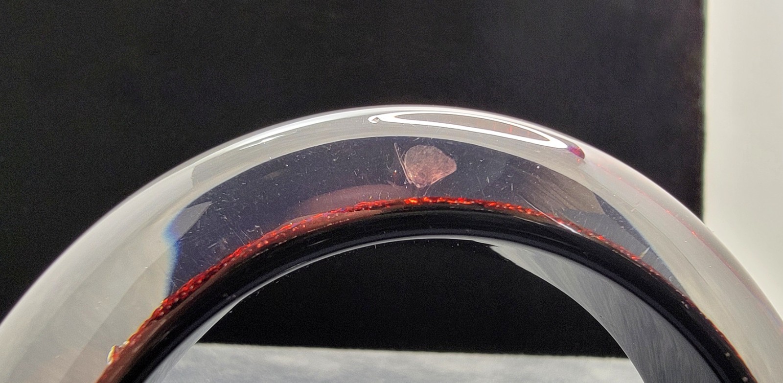 VTG 60s Pop Art Lucite Bracelet Red Blue Striped Foil Backed Chunky Bangle