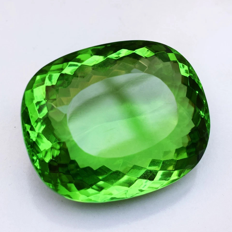 718.50 CT Flawless Green Peridot Cushion Cut Certified Loose Gemstone Rare Size