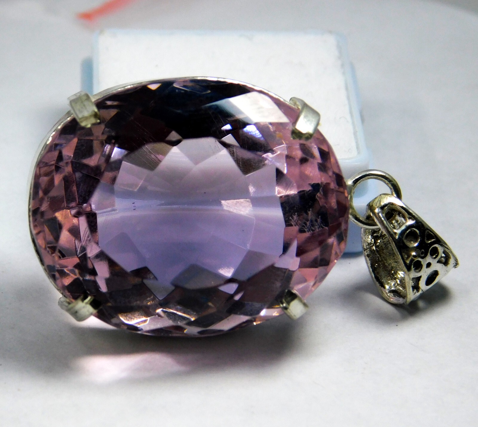 Natural 101.20 Ct Certified Brazilian Pink Kunzite Pendant Oval Cut Gemstone ~