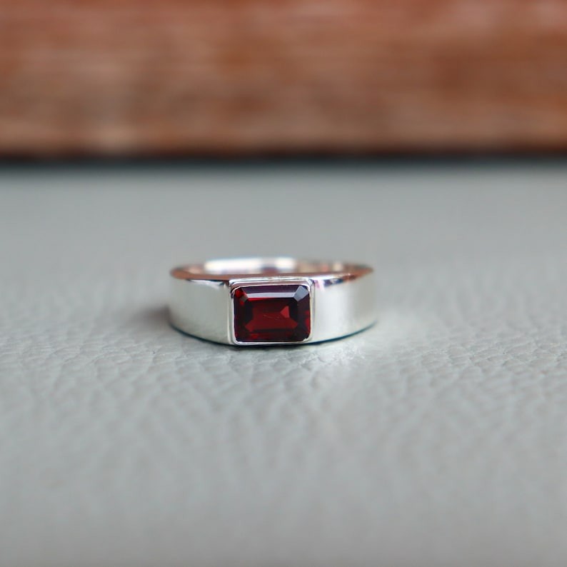 Red Garnet Ring 925 Sterling Silver Ring Handmade Ring Wedding Gift Ring