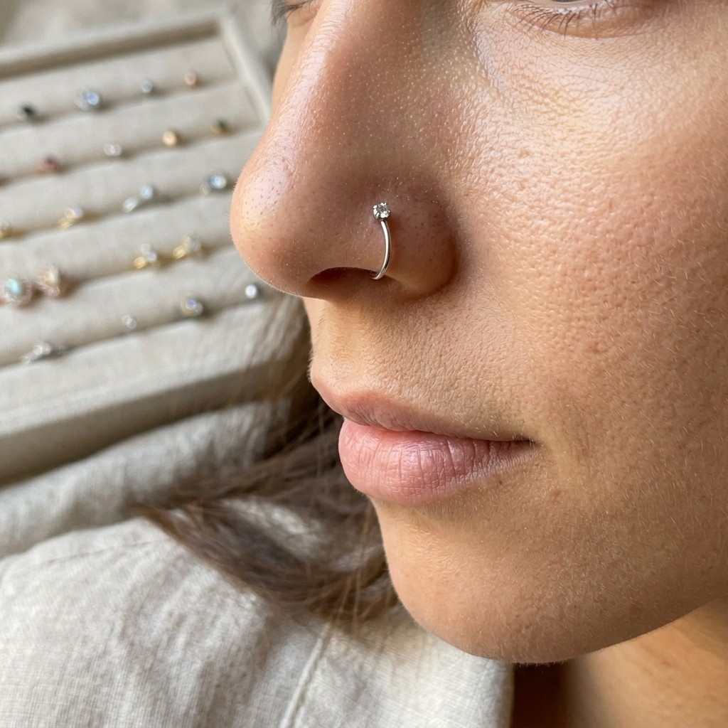 30 Pieces Mixed Nostril Nose Rings Premium Stainless Steel Piercing Ornament Set