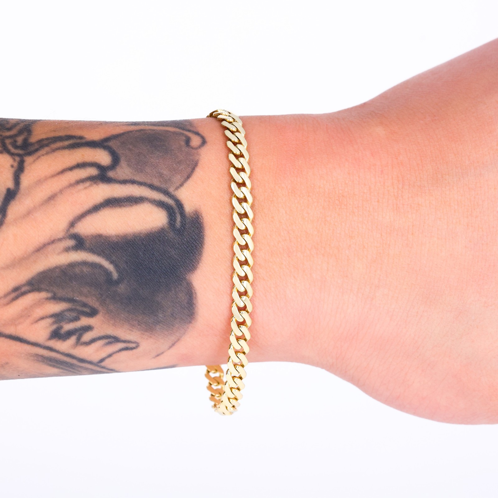 10K Yellow Gold Miami Cuban 5mm Royal Monaco Chain Bracelet 6″ 6.5″ 7″ 8″ 9″