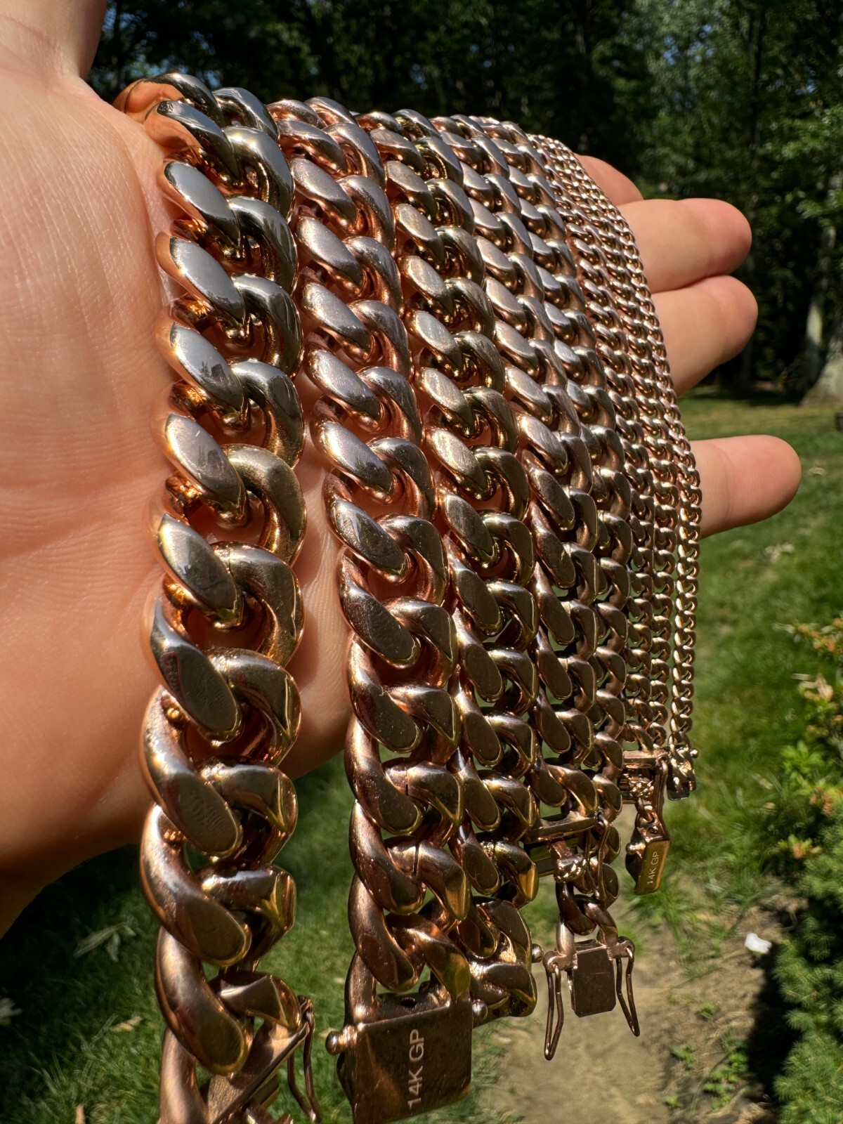 Miami Cuban Link Bracelet Rose Gold Plated Stainless Steel 4-18mm