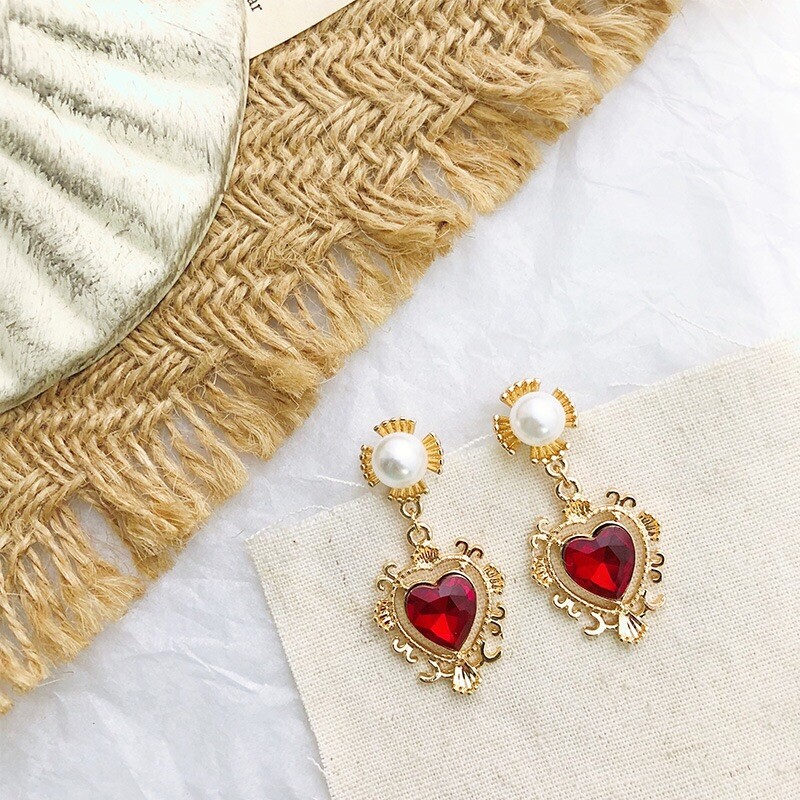 Fashion exquisite Love Heart Drop Dangle earrings 925 Silver
