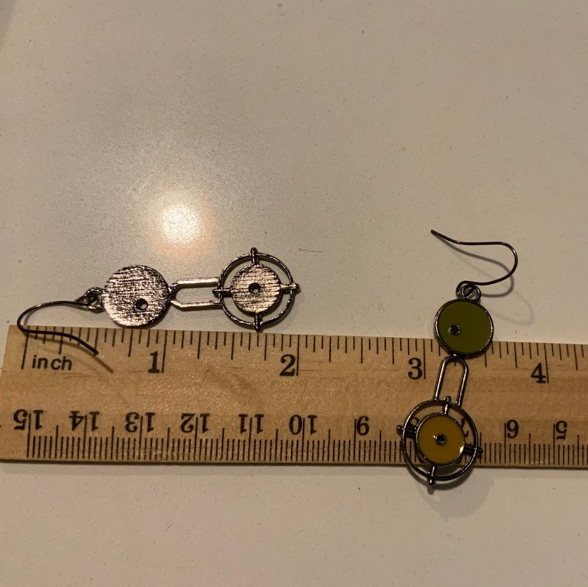 Free People Geometric Silver Earrings Museum Modern Art VTG Boho Retro Abstract