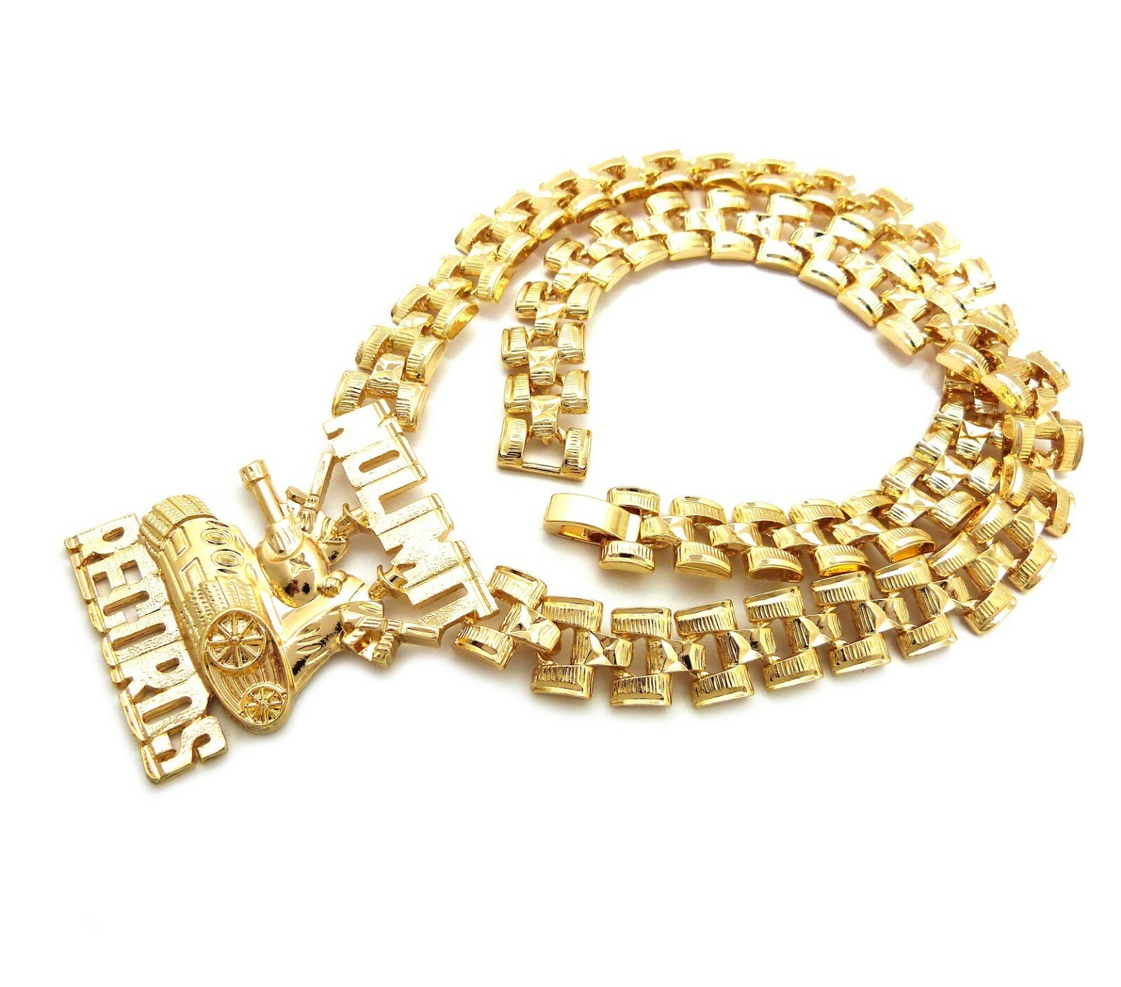 Men’s No Limit Records Tank Pendant & 13mm 20″ Tank Chain Hip Hop Iced Necklace