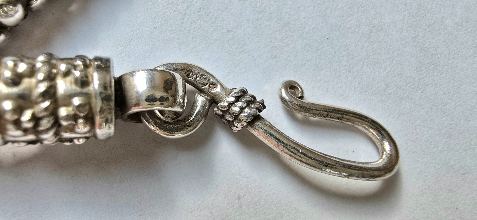 Sterling Silver Popcorn Necklace 1975 35g G2U