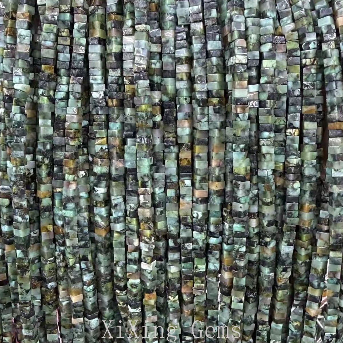 1x2mm Natural African Turquoise Flat Square Disc Spacer Beads for Jewelry Making