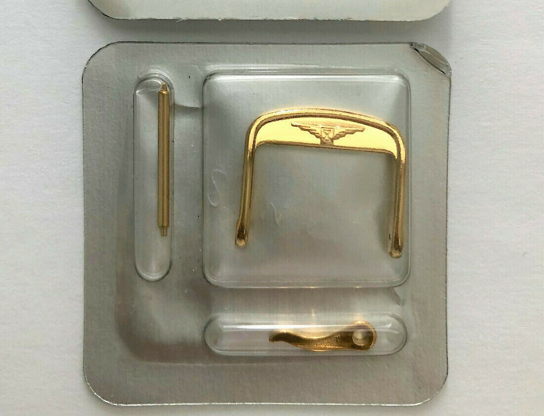 Original Longines 18mm Yellow Gold Clasp Buckle For Straps w/ 18mm at Buckle End