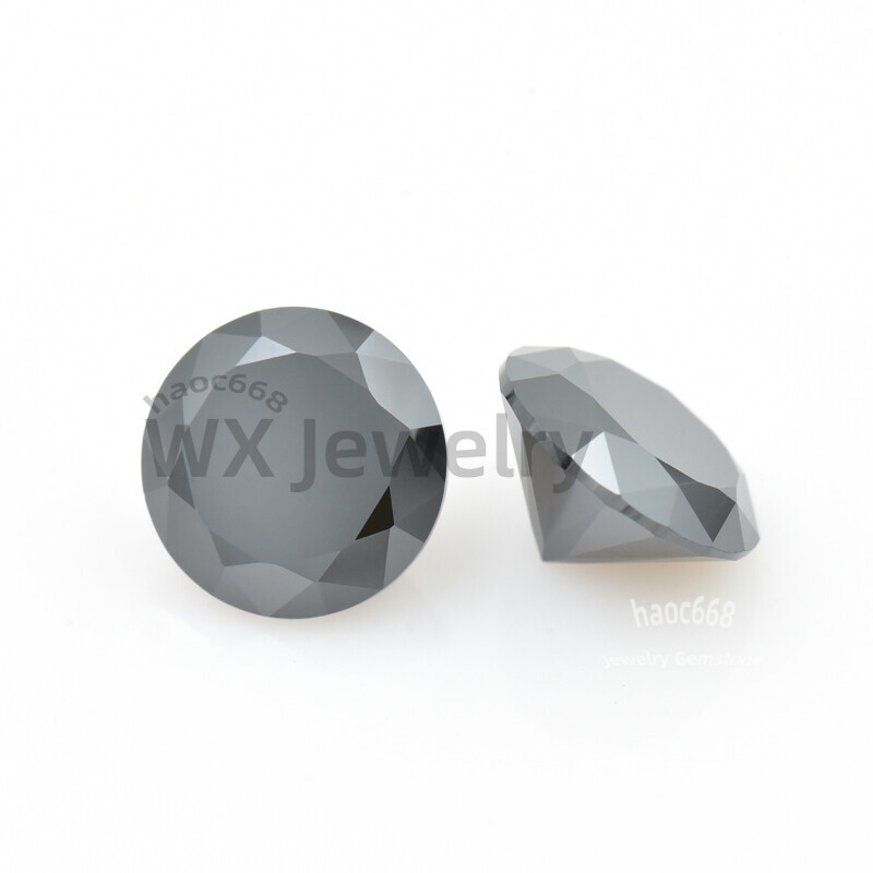 100pcs 0.8mm-2.0mm Round Cut Black Loose Cubic Zirconia Stone for Making Jewelry