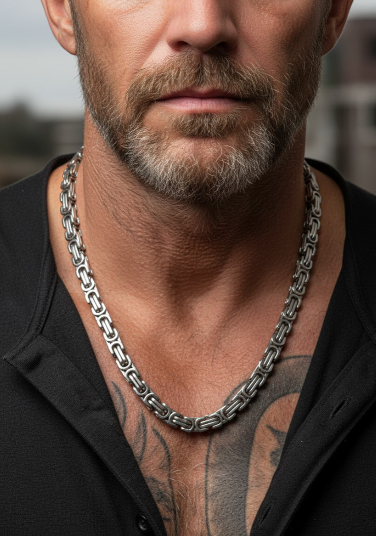 Byzantine Chain Necklace Stainless Steel 4mm / 5mm / 6mm / 7mm / 8mm / 10mm
