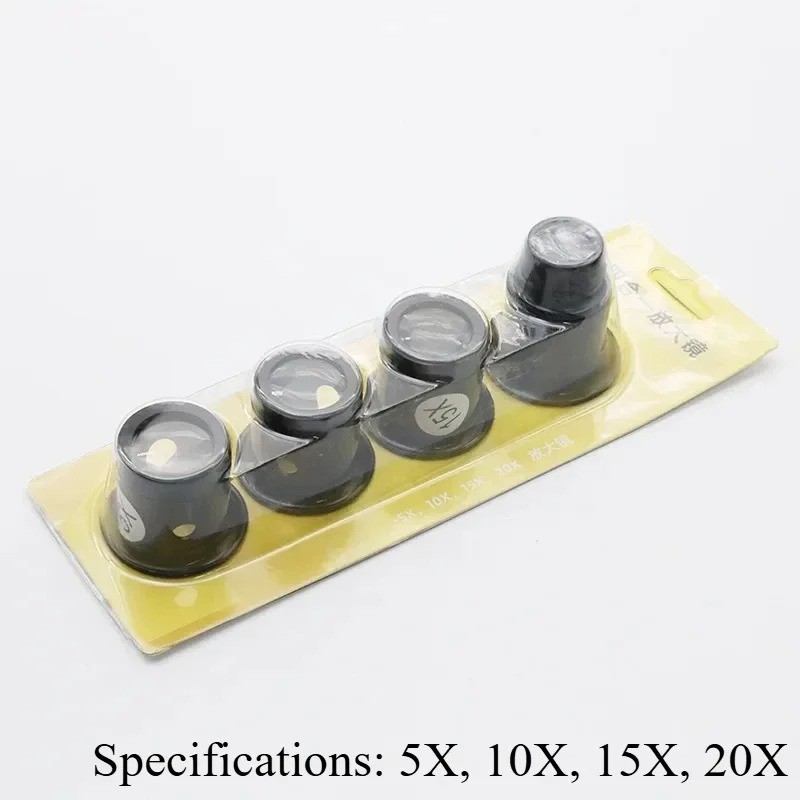 Pocket Magnifying Jewelry Eye Glass Magnifier Jewelers Loop Loupe 5X 10X 15X 20X