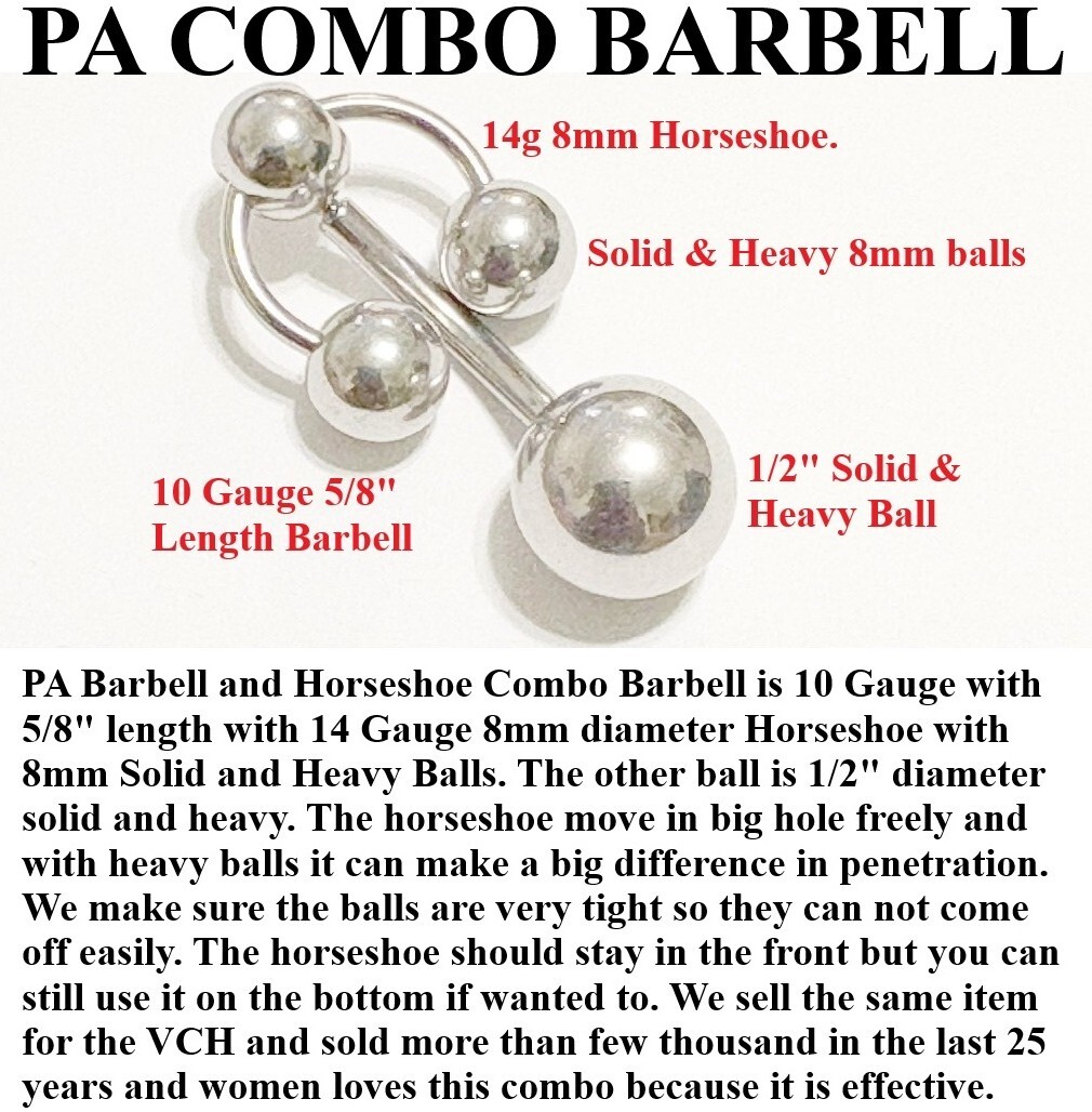 PRINCE ALBERT DOOR KNOCKER 10g Surgical Steel Horseshoe & Barbell Combo.