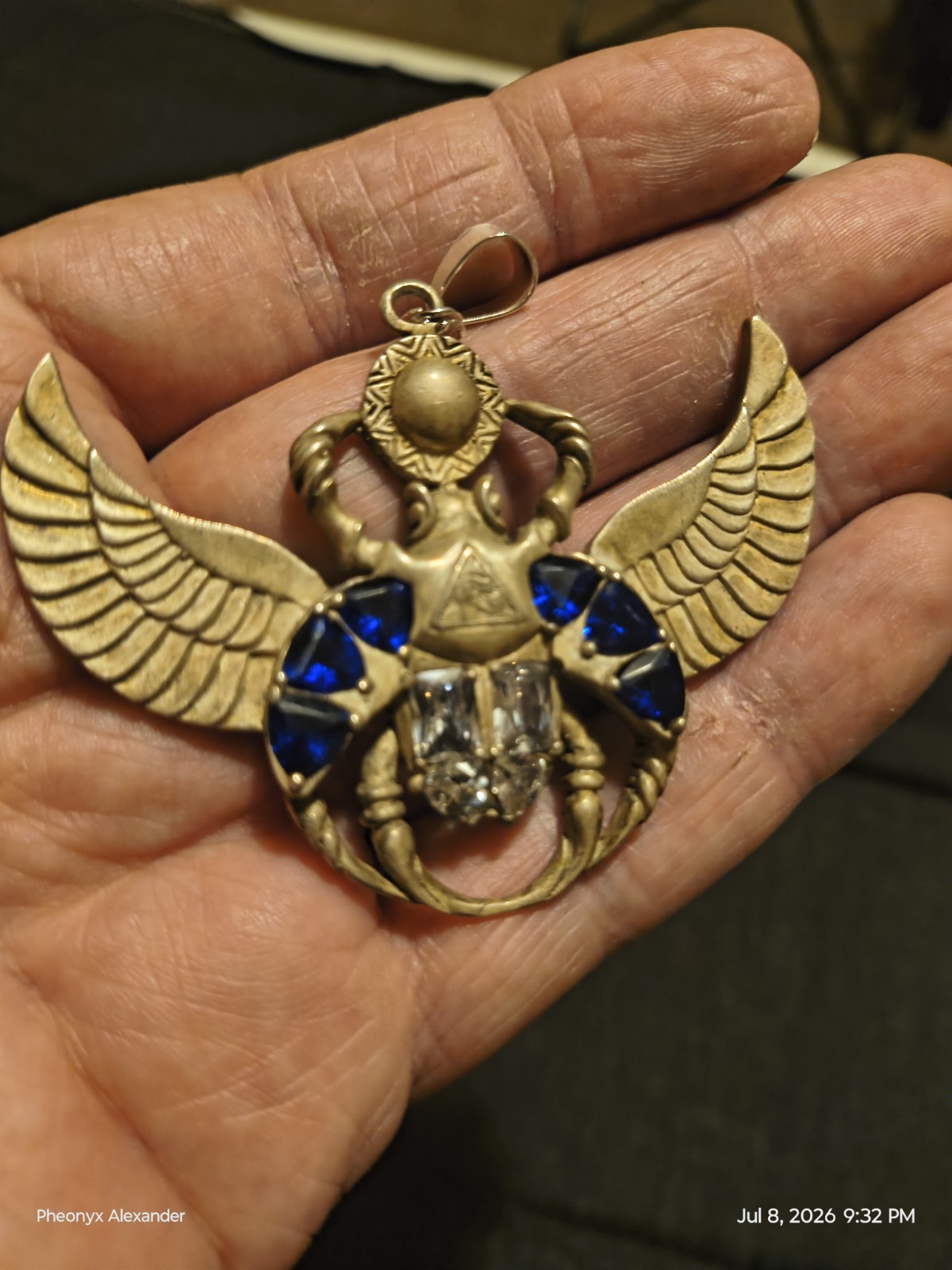 .925 Silver Egyptian Scarab pendent See Description Before Buying