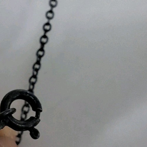 Silver Necklace Druzy Quartz Round Pendant Oxidised 925 Cable Chain 40 cm