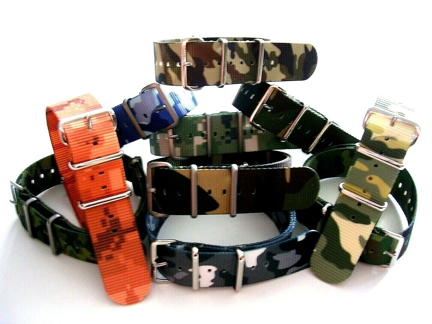 NATO G10 CAMO Ballistic nylon Military strap MoD Spec stitch watch band USA ship