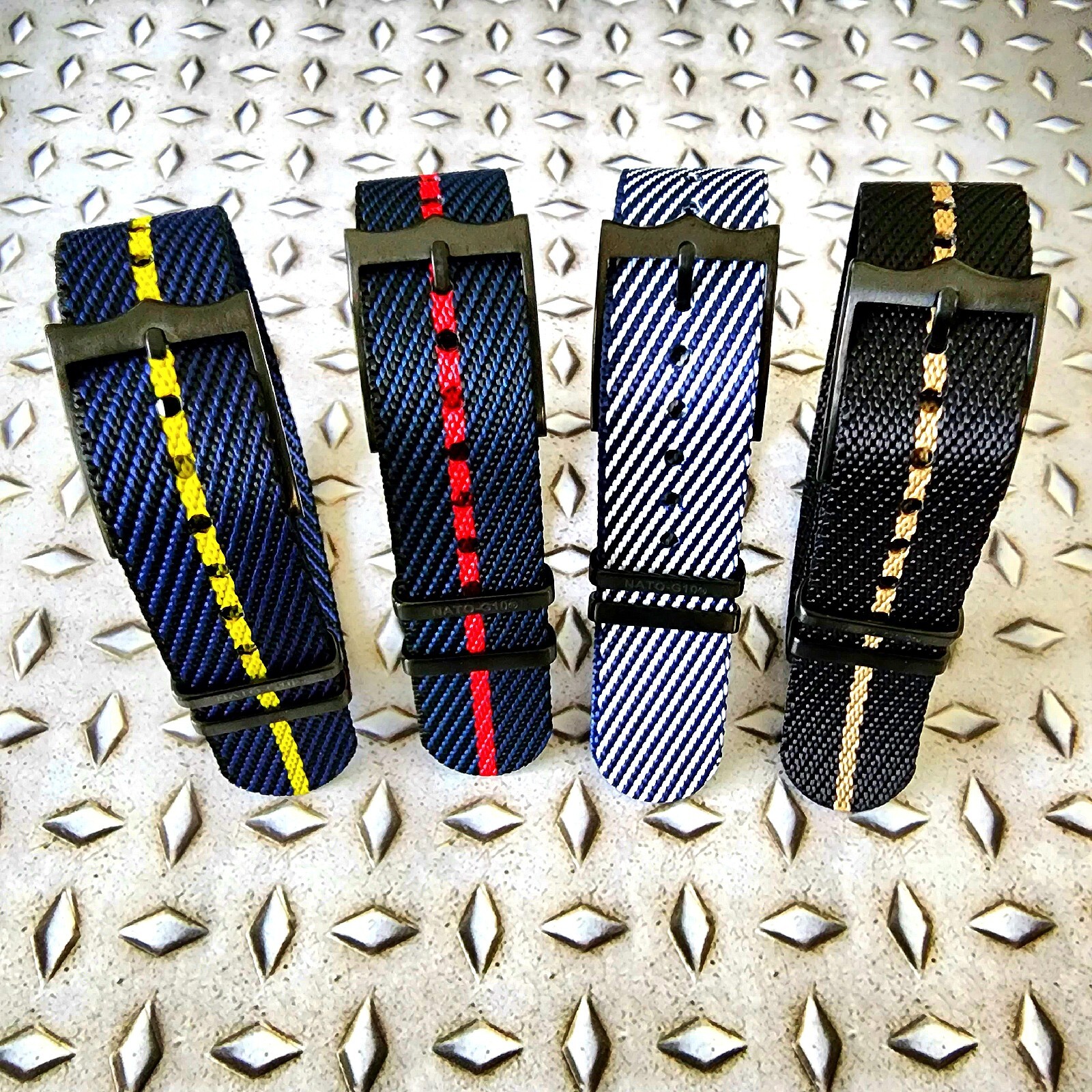 NATO ® Strap Twill Weave Single Pass Adjustable Nylon G10 watch band PVD Buckles