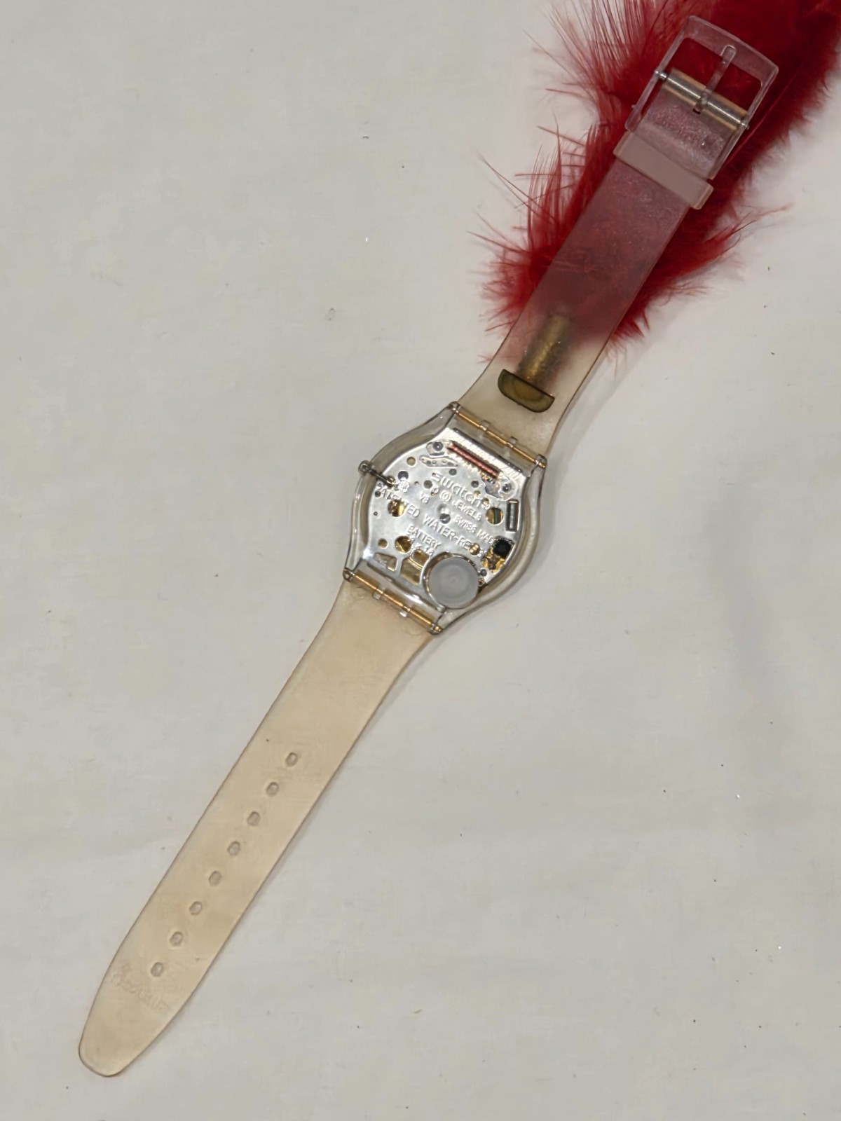 Rare 2003 Swatch Skin PLUME DE FETE SFK136 Ultra-Thin Swiss Watch Vintage