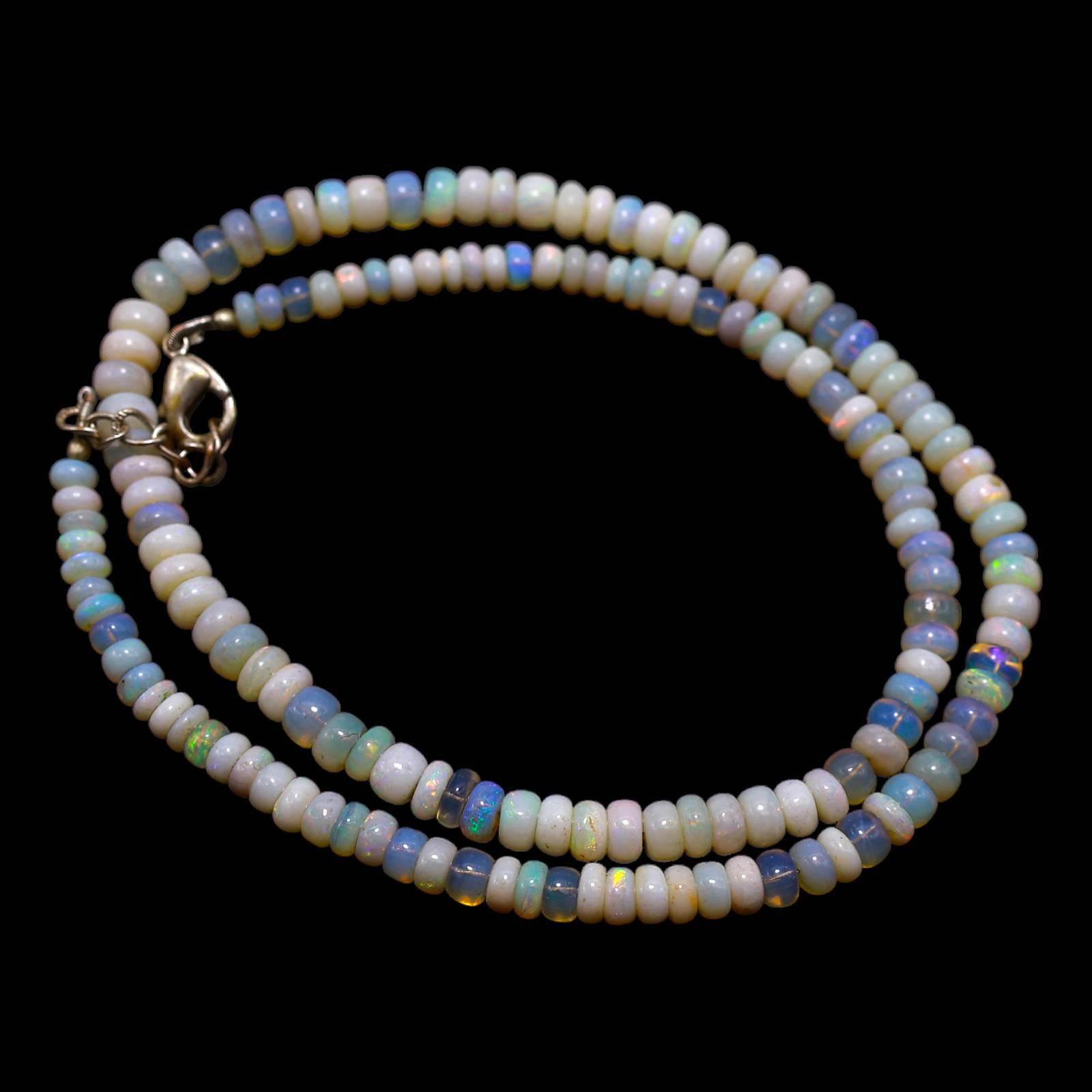 Rondelle Smooth 4X5 MM Fire Opal Beaded Not Applicable Art Deco Necklace Jewelry