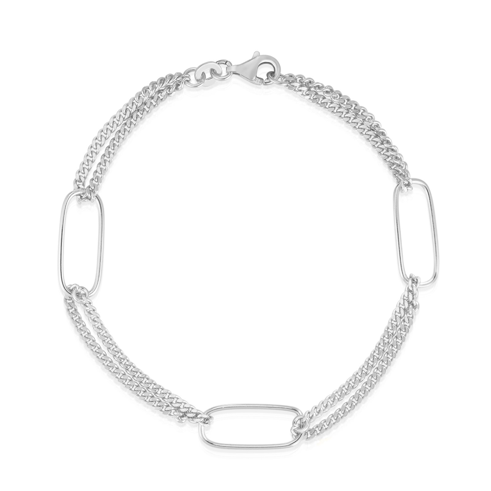 925 Solid Sterling Silver 7″ Inch Paperclip Link Curb Chain Bracelet For Women