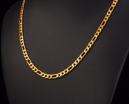 Unisex Genuine 18K Yellow Gold Filled Italian 16/18/20-32″ Figaro Chain Necklace