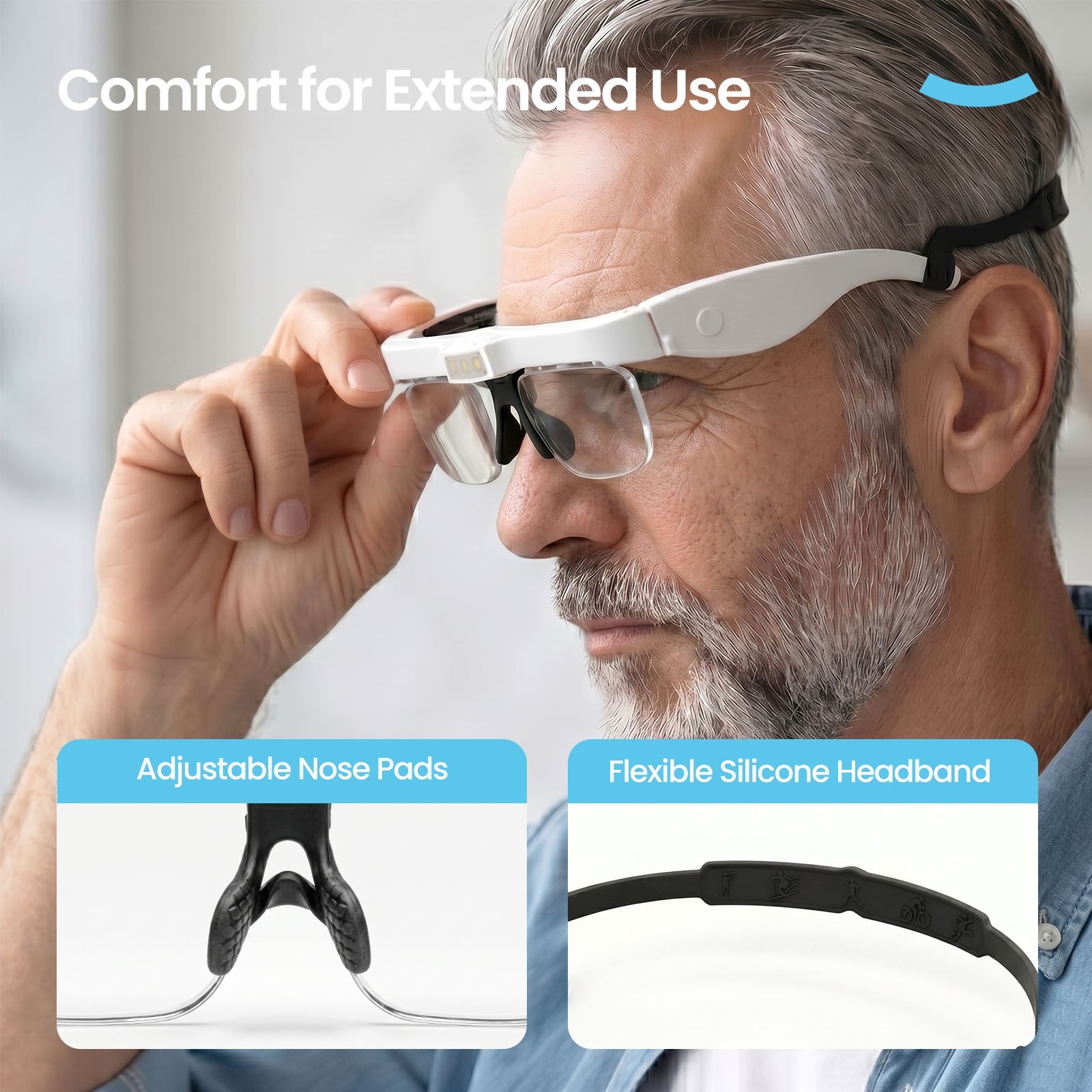 ARTDOT Magnifying Glasses with Light Headband Magnifier Set for Reading Jewelers