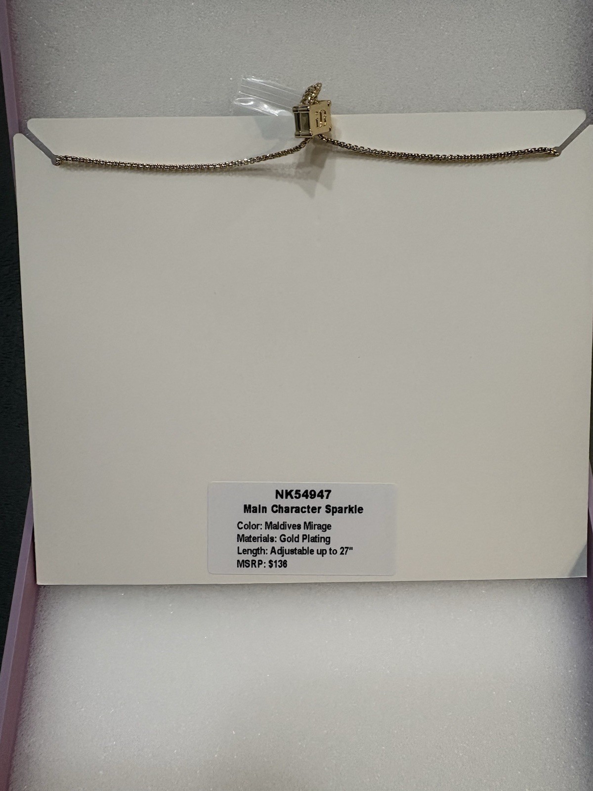 NK54947 Main Character Sparkle Color: Maldives Mirage Materials: Gold Plating