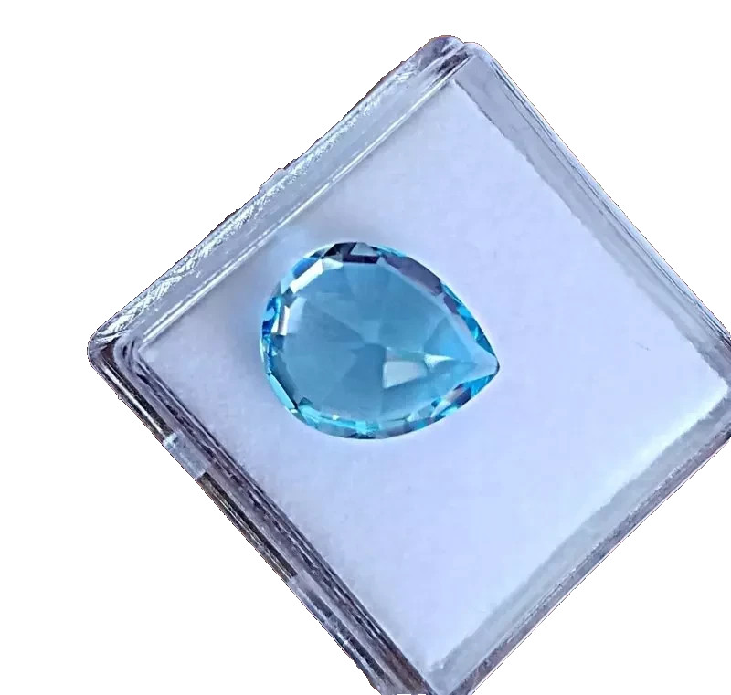 Blue Topaz 6.09 Ct. Blue Topaz Pear Shape Genuine Natural Loose Stone Gemstone