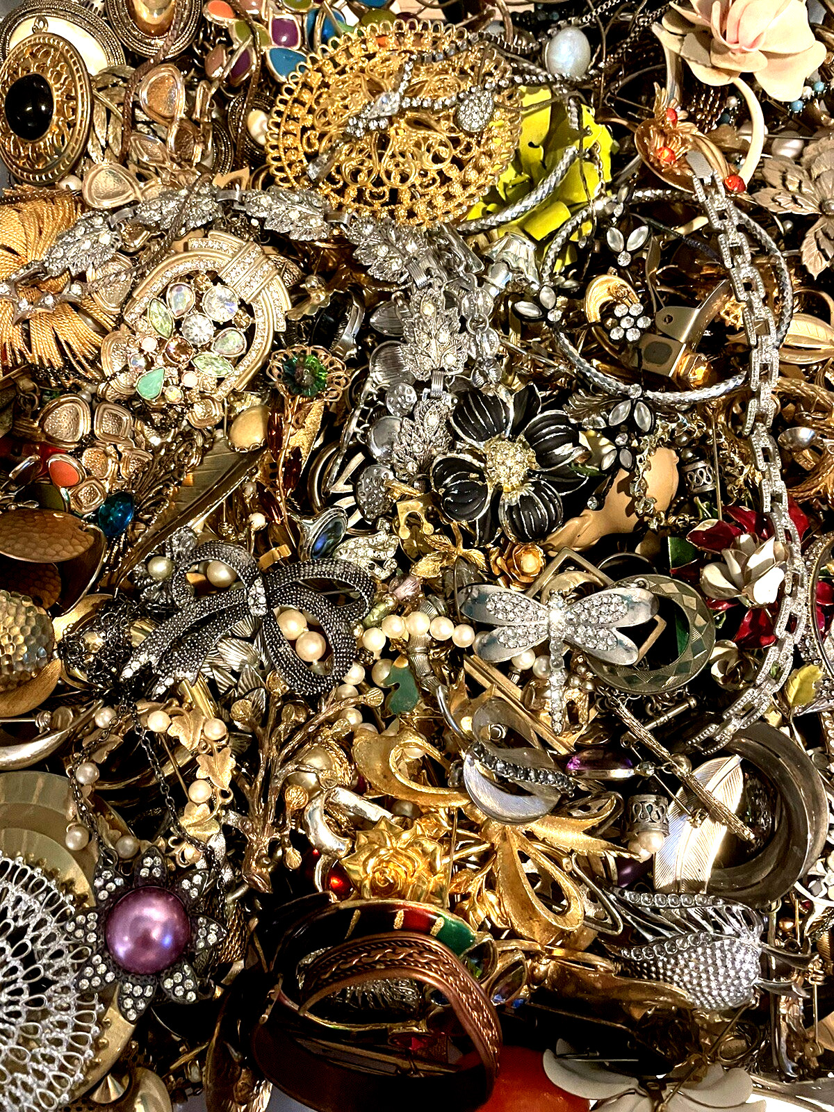 Estate 1 Lb+ Mixed Jewelry Lot Vintage-Modern DIY JUNK CRAFT REPAIR Unsorted