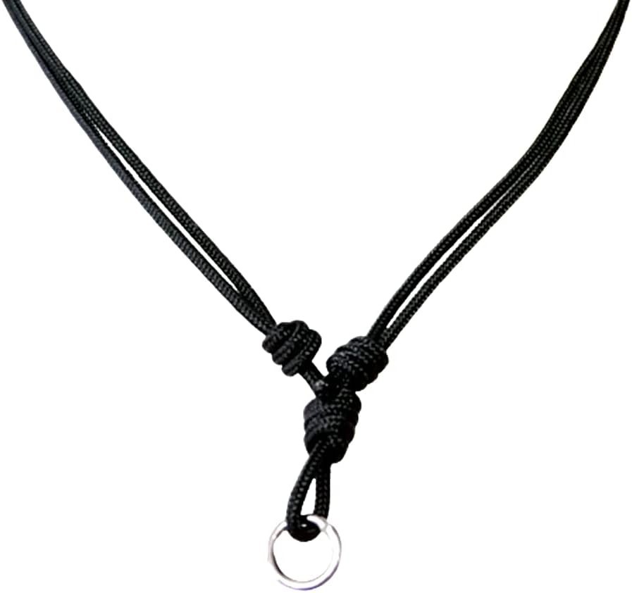 Handmade Black Umbrella Rope Necklace Set – Adjustable for Men and Women