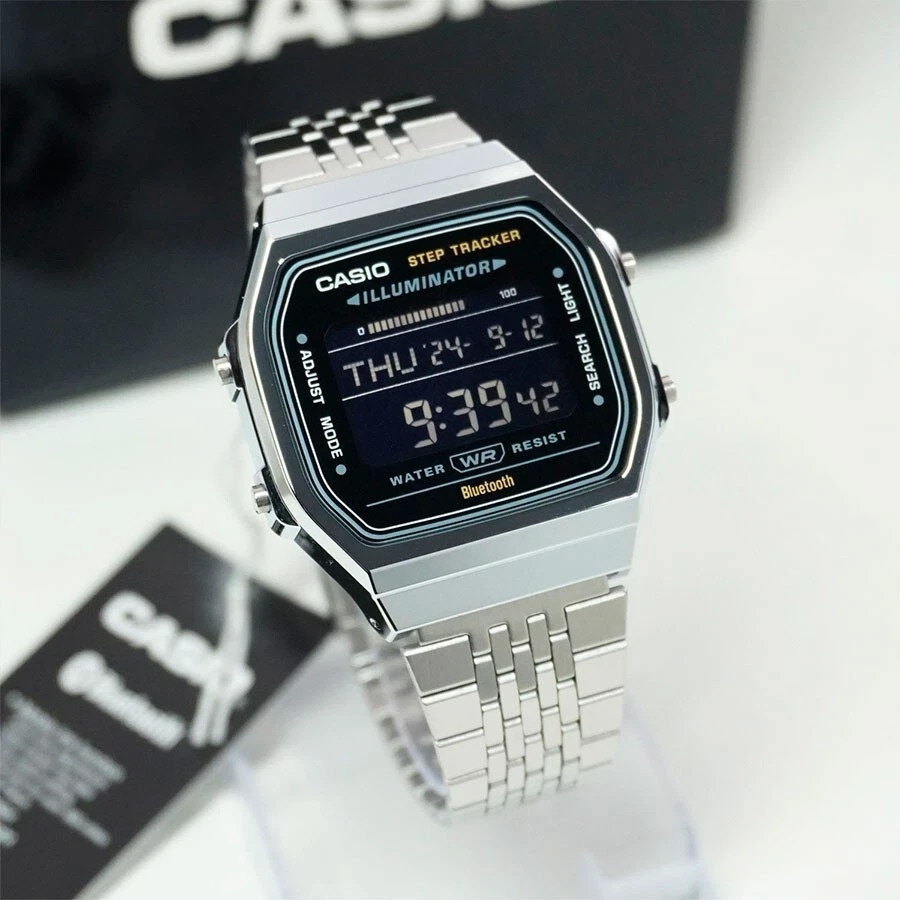 Casio ABL-100WE-1B Vintage Design Black Digital Bluetooth Step Tracker Watch
