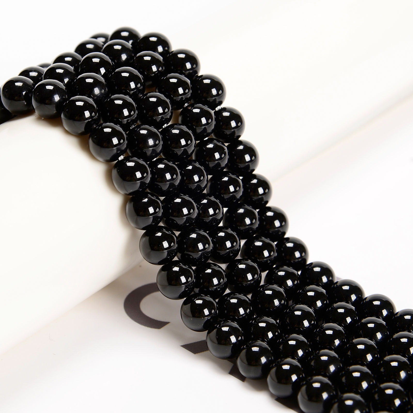 Black Onyx Smooth Round Beads 4mm 6mm 8mm 10mm 12mm 14-20mm 15.5″ Strand