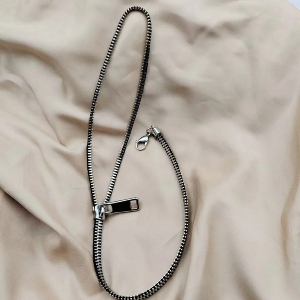 Jewelry Choker Zipper Necklace Hip-hop Punk Pull-able Zipper Sweater Chain Trend