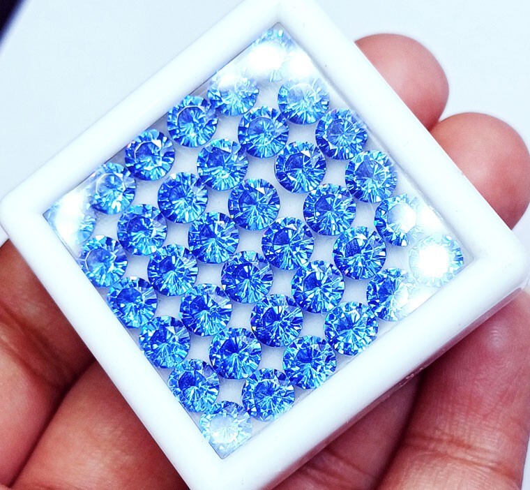 5 MM Natural Blue Ceylon Sapphire 20 PCS Loose Gemstones Certified Round Cut Lot