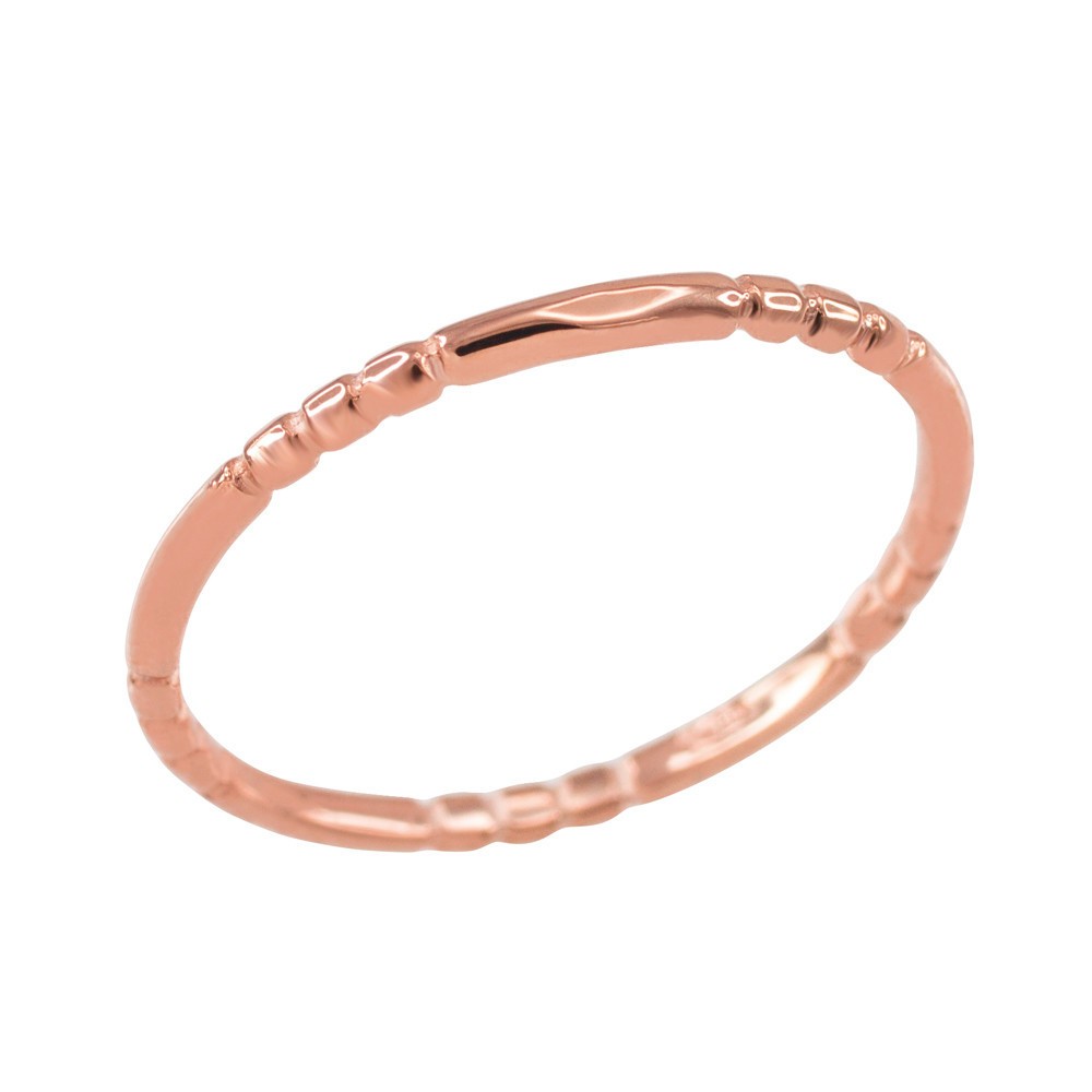 Gold 1.3 mm Beaded Knuckle Band Ring (Available in Yellow/Rose/White Gold)