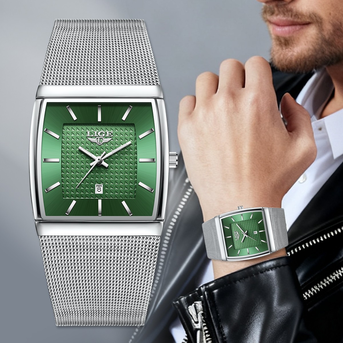 2026 Men Watch Quartz Date Luminous Waterproof Ultra-thin Business Wristwatch