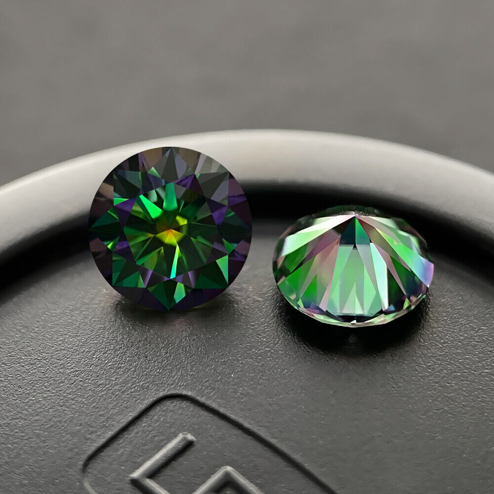 Colored Moissanite Real Gem Stone W. GRA Certificate VVS1 D Round Loose
