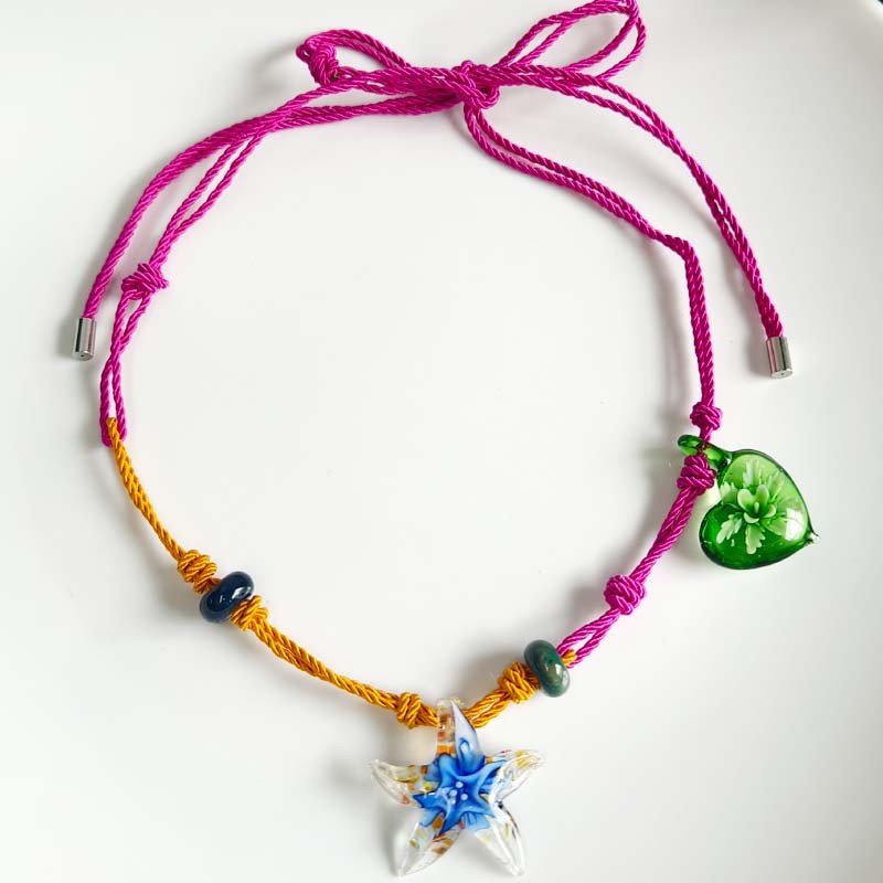 Zara Sea-themed Starfish Heart Pendant Necklace Chic Lady Party Vacation Jewelry
