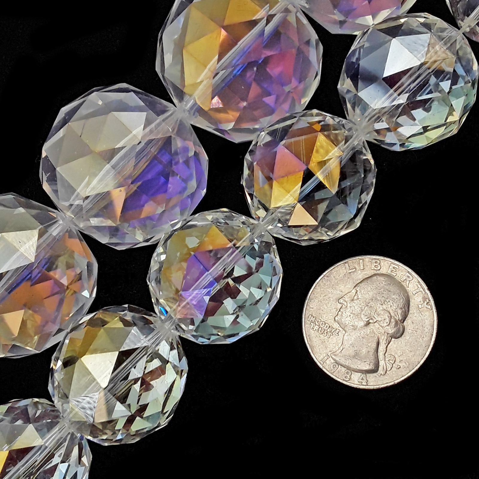 Clear AB Crystal Glass Faceted Balls Chandelier Sun Catcher Beads 24mm 30mm 8″