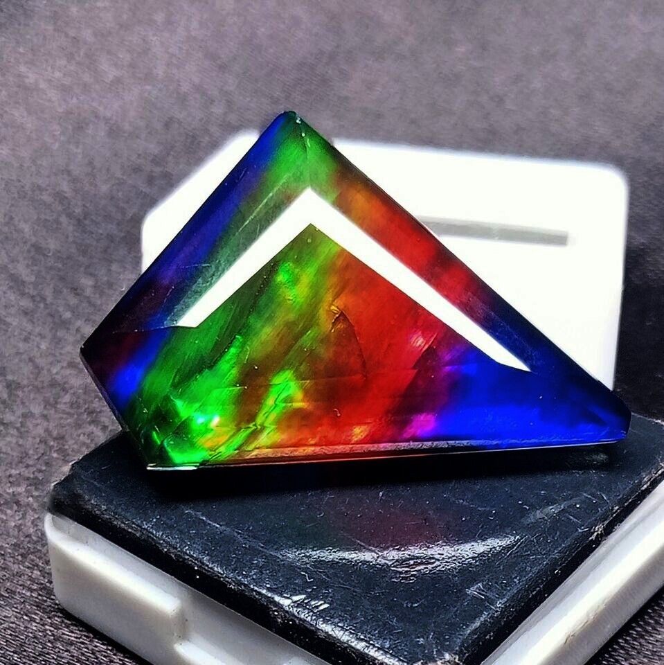 Opal-Like Organic Natural Ammolite 30-32 Ct Loose EGL Certified Doublet Gemstone