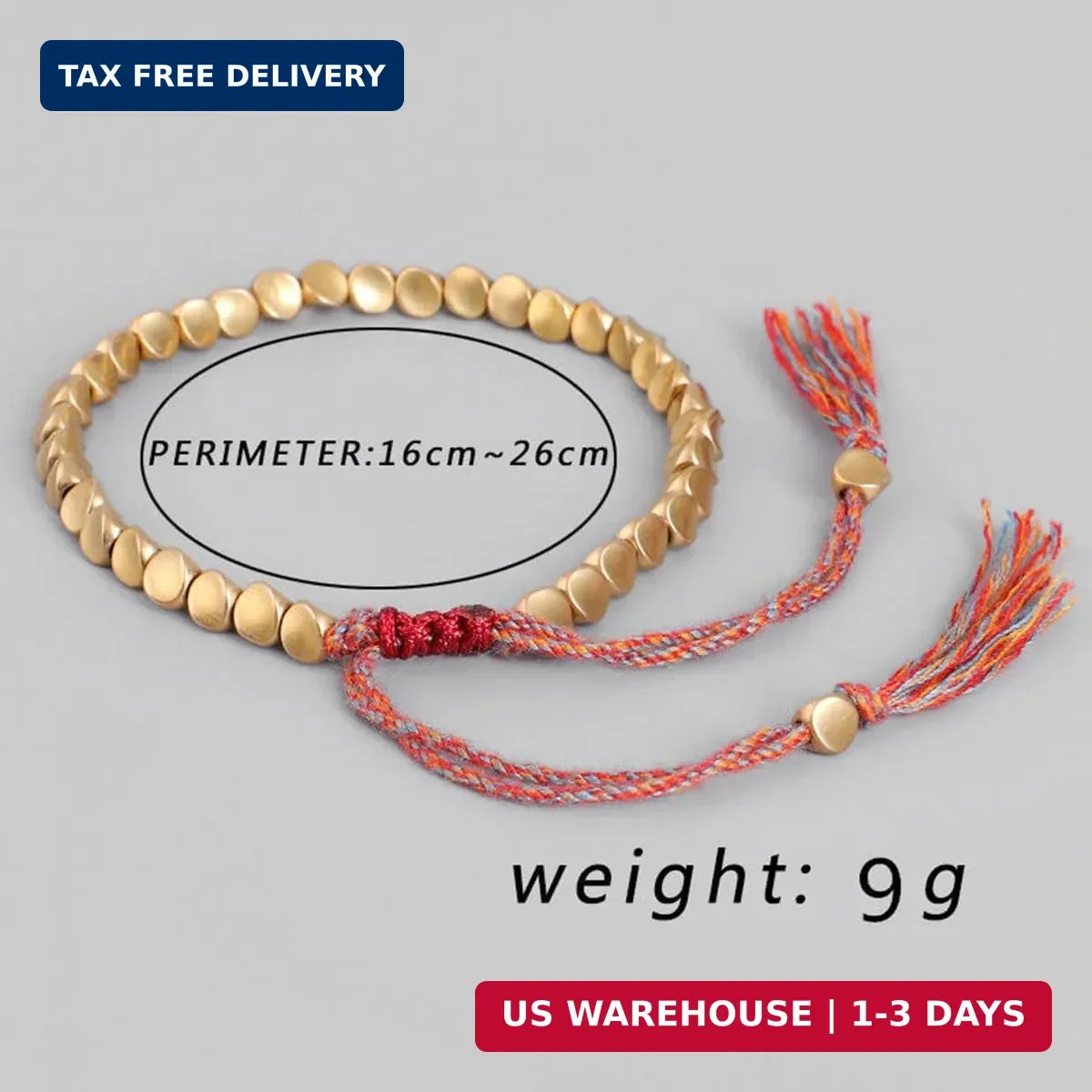 Tibetan Copper Bracelet Women&Men,Buddhist Beaded Bracelet of Fortune,Healing