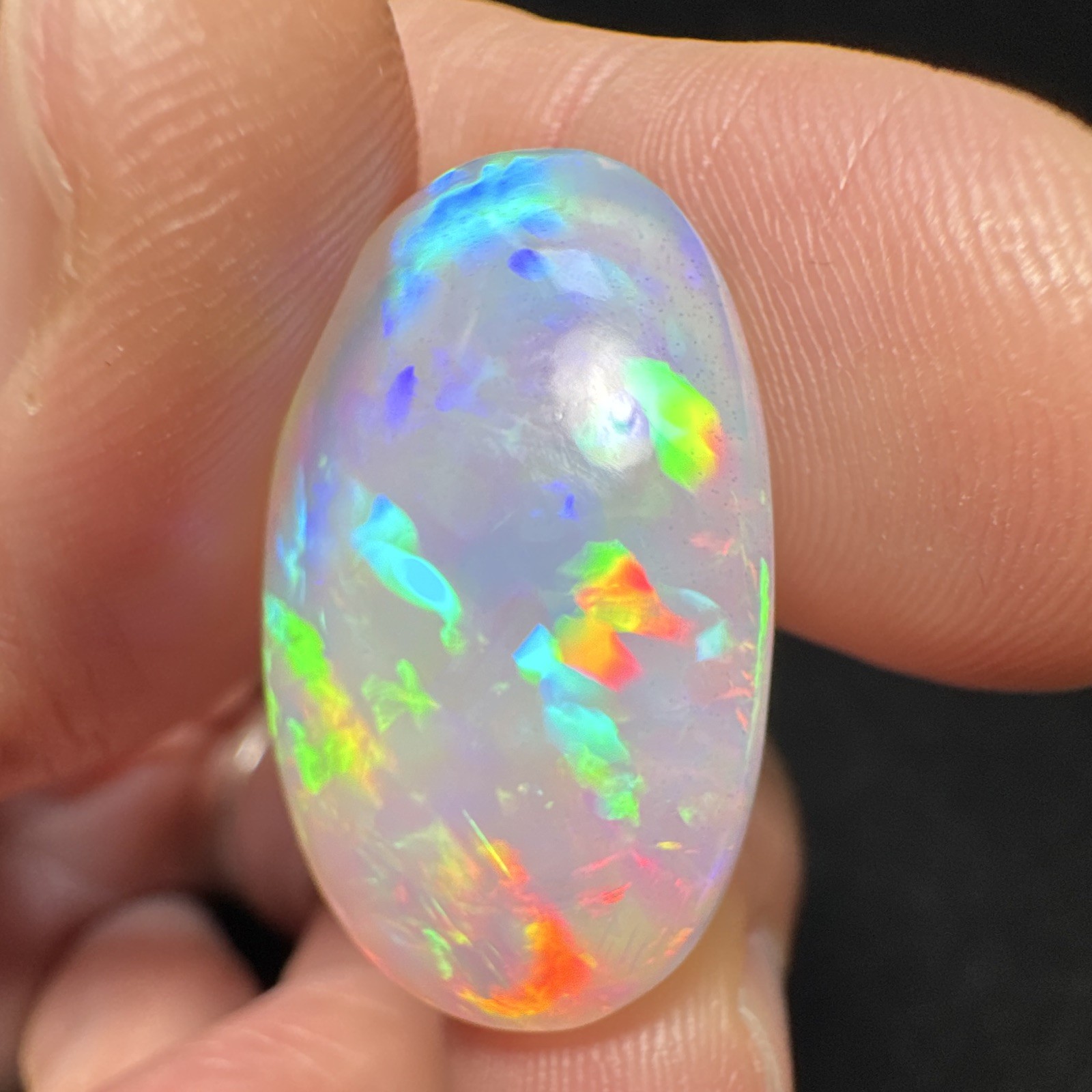 Oval Polished Opal Cabochon Loose Gemstone Multicolor Opalescence 1pc