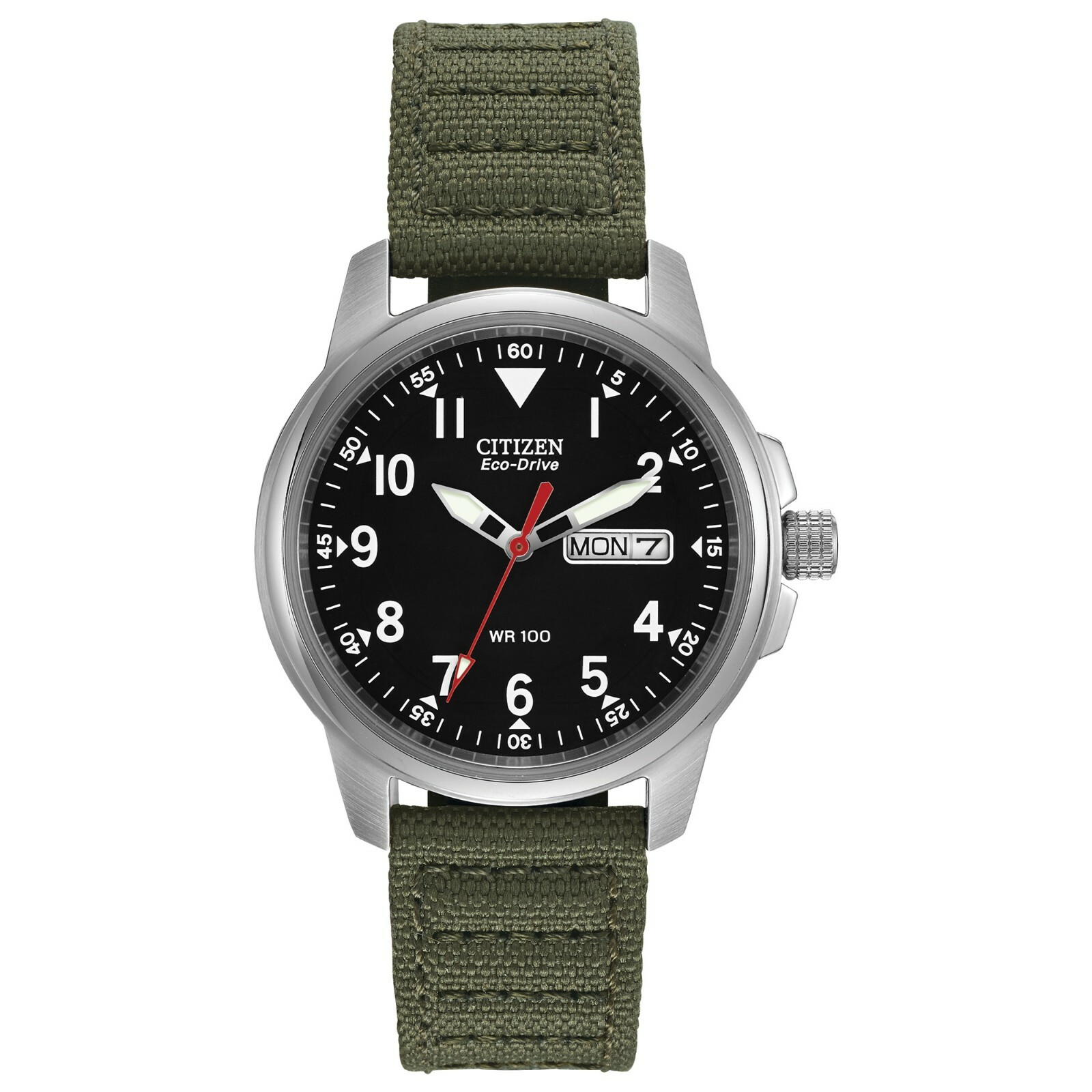 Citizen Eco-Drive Chandler Men’s Calendar Black Dial Green 37mm Watch BM8180-03E