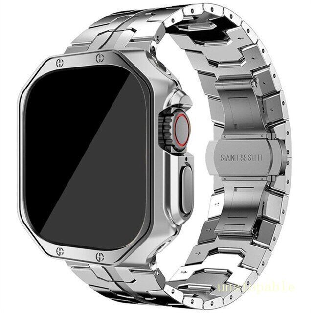 TPU Case Titanium Metal Band Strap For Apple Watch Ultra 2 49m 10 9 8 7 6 5 SE 2