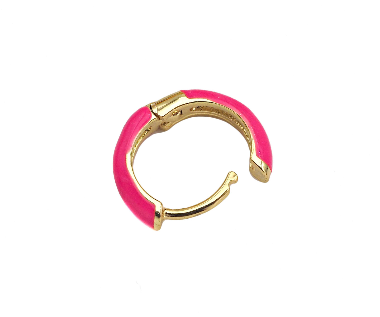 Everyday Wear Enamel Gold Hoop Earring, sku#J309