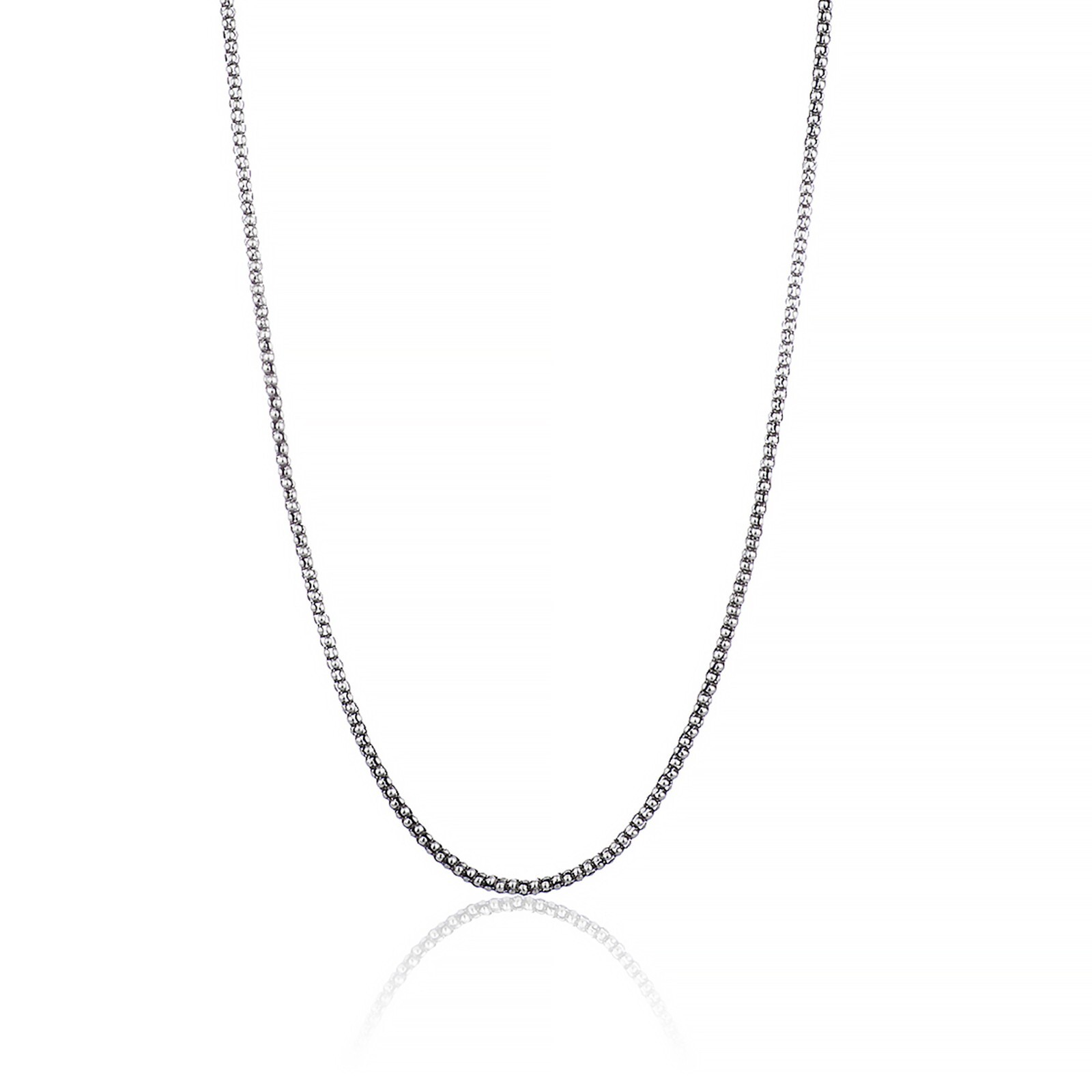 Solid 925 Oxidized Sterling Silver Italian Popcorn Coreana Chain 2.5mm