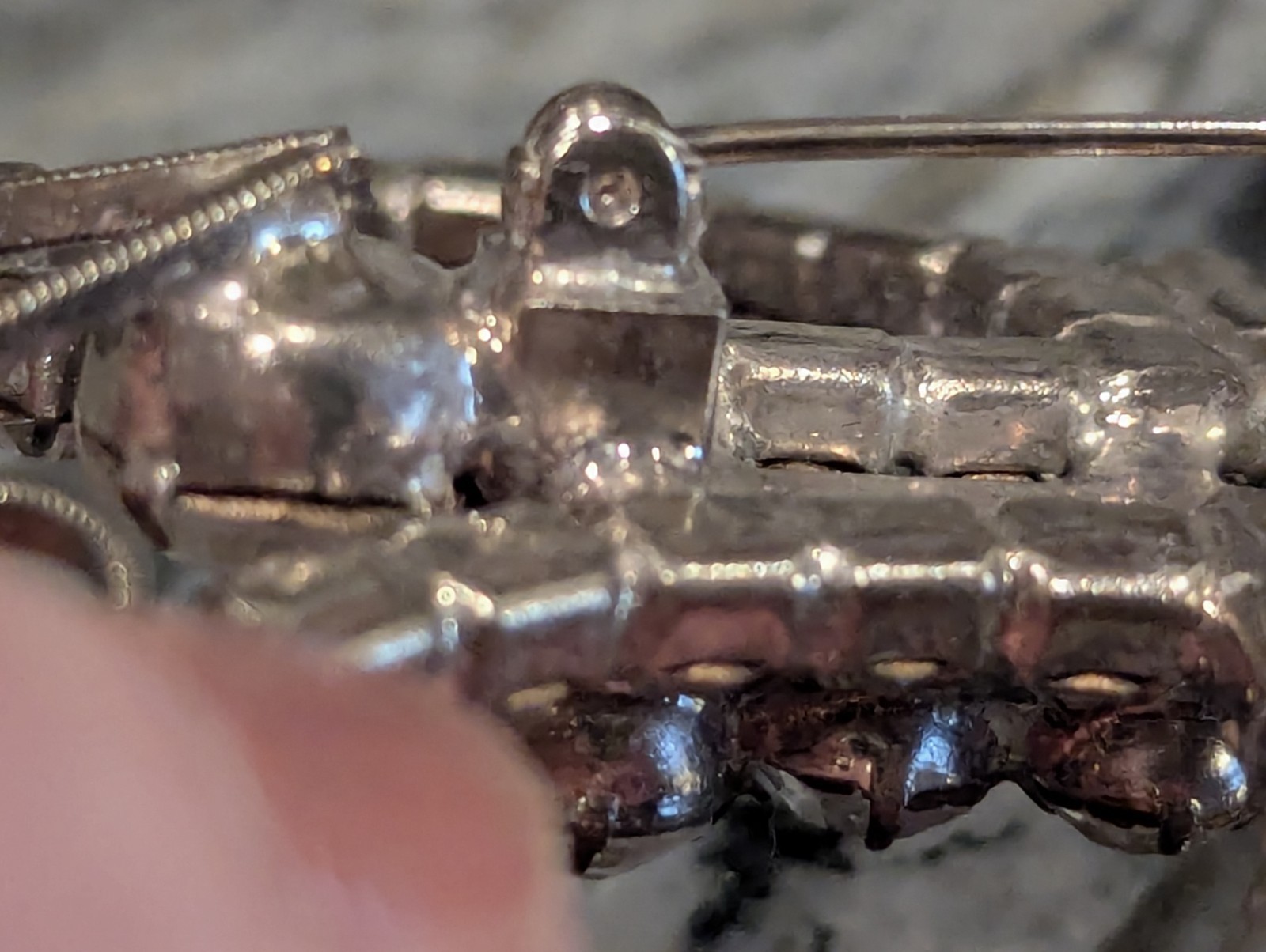 Antique Butterfly Brooch w Removable Hairpins Foil Back Strass Paste…