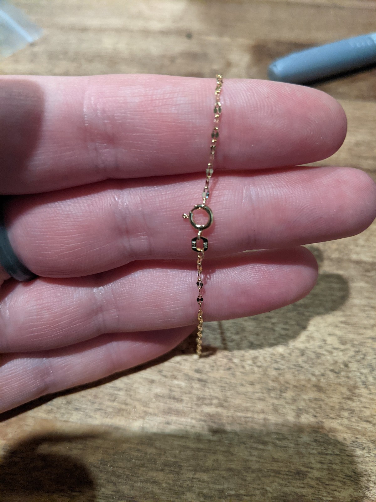 10k Yellow Gold Mirror Link Bracelet 7″ 0.33g DAINTY