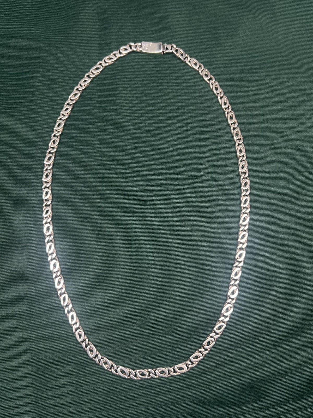 VTG MEXICO 925 STERLING SILVER ANCHOR SCROLL MARINERS CHAIN LINK NECKLACE 94g