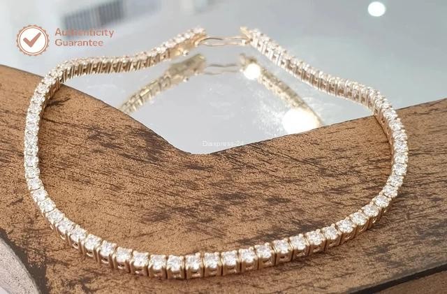 3.5Ct Certified Natural GHI/VS-SI Diamond Tennis Bracelet 14k Gold Birthday Gift
